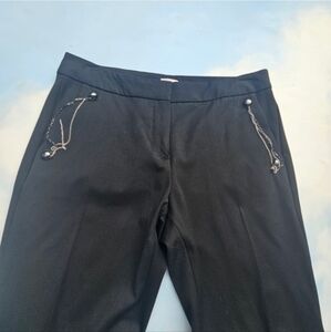 Black Y2k Chain Flare Dress Pants